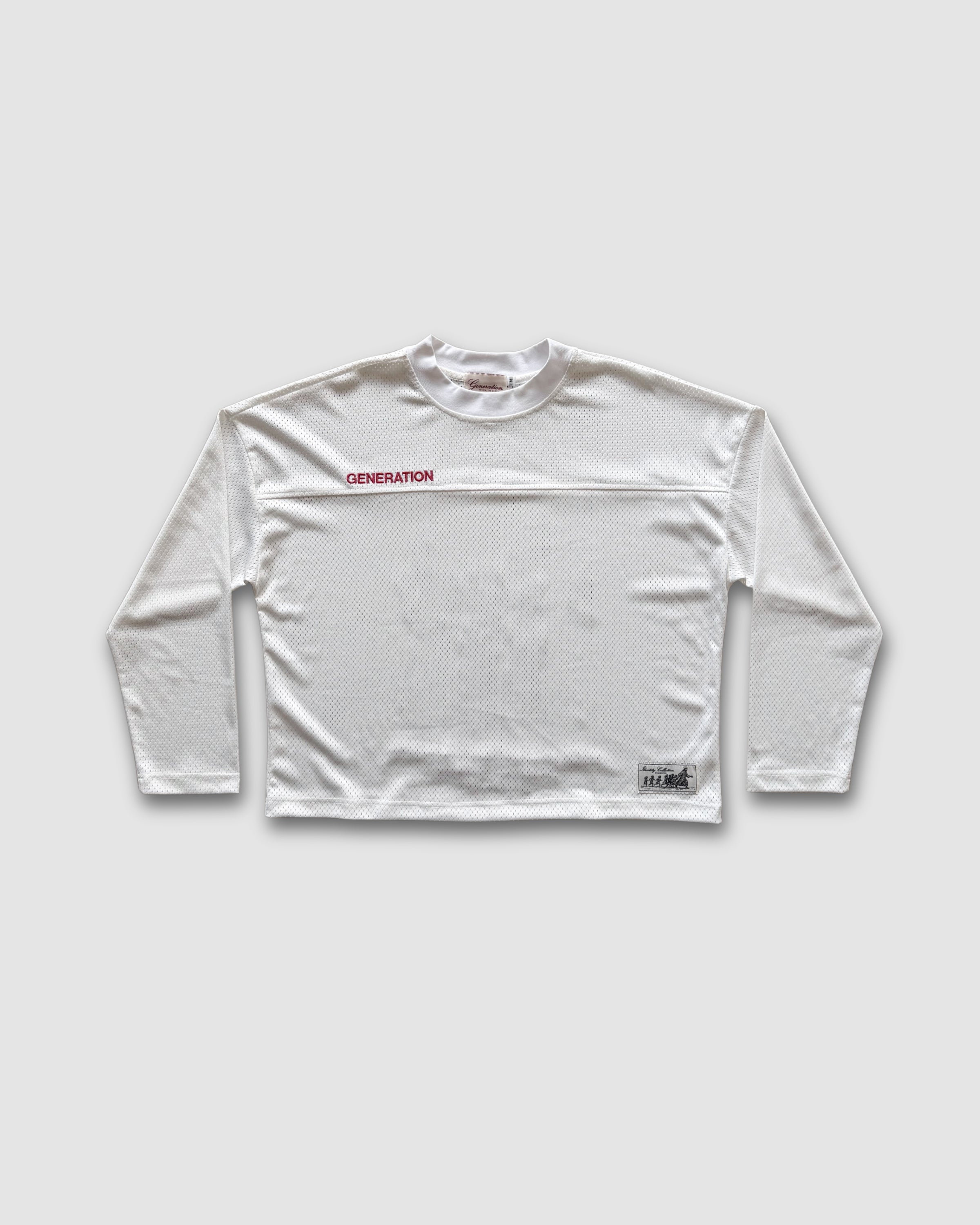 "IDENTITY" WHITE MESH LS TEE