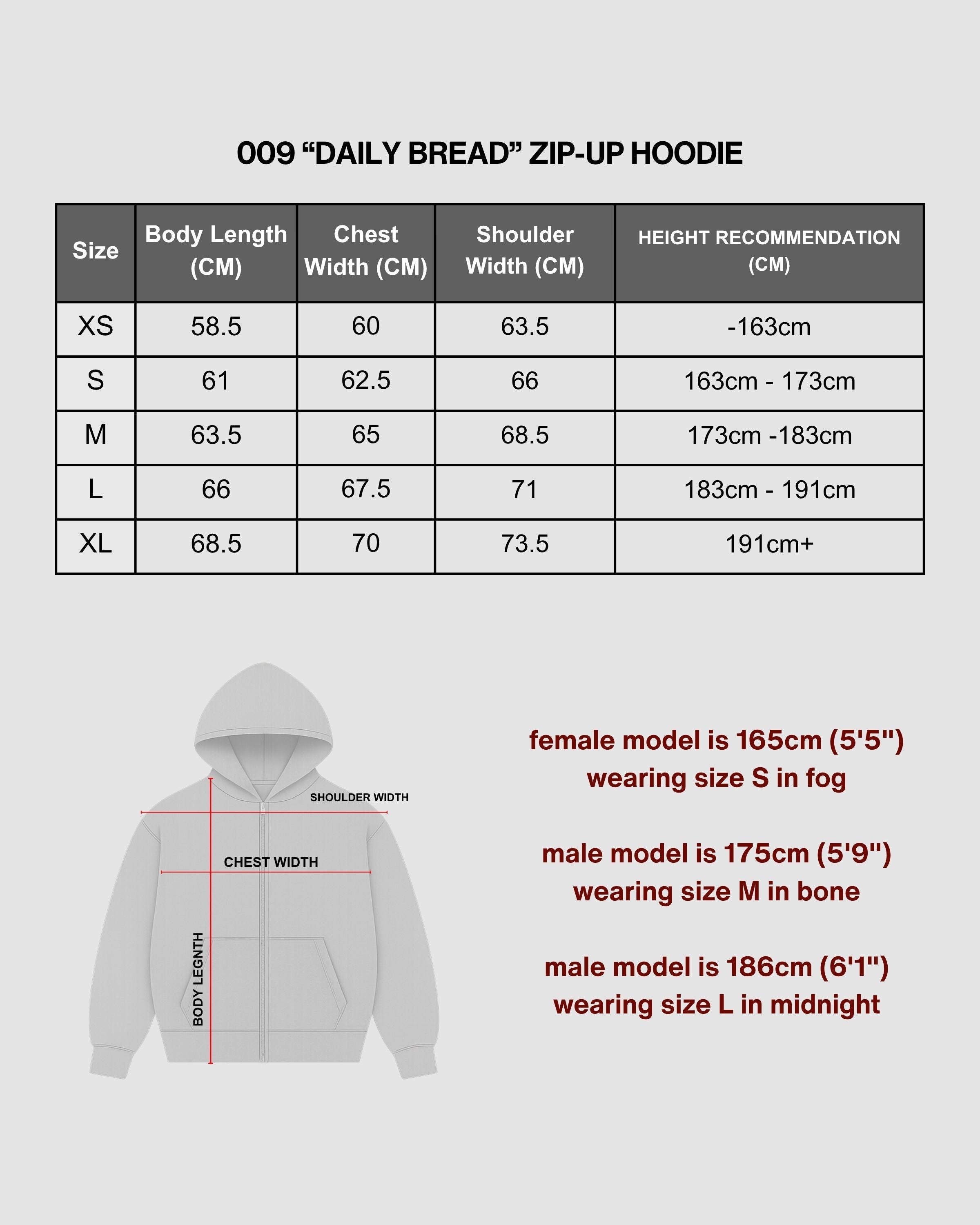 DAILY BREAD - MIDNIGHT ZIP-UP HOODIE image 3