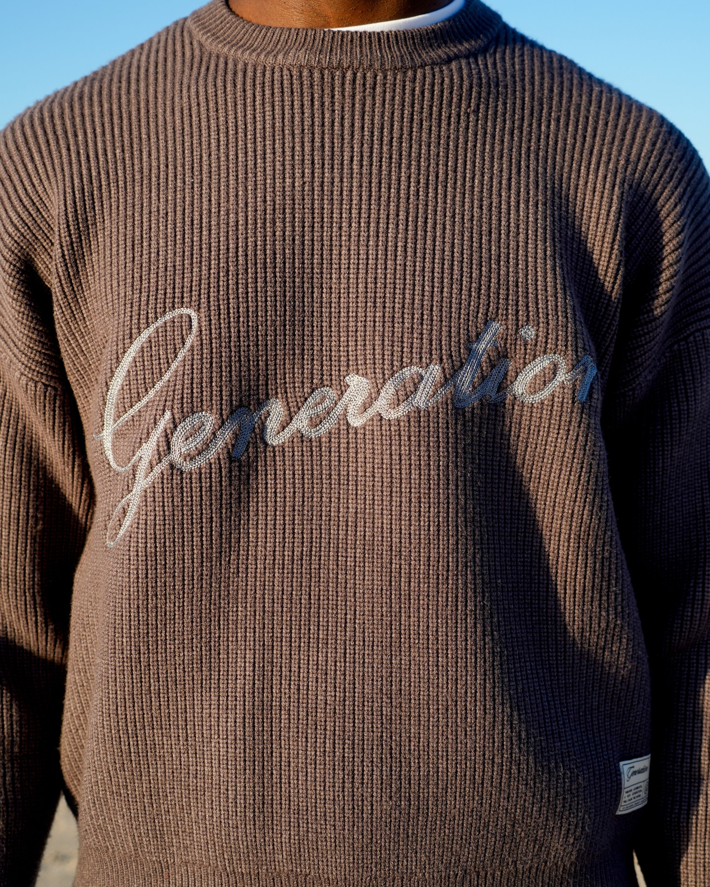 "CARRY YOUR CROSS" - SHADOW RIBBED SWEATER
