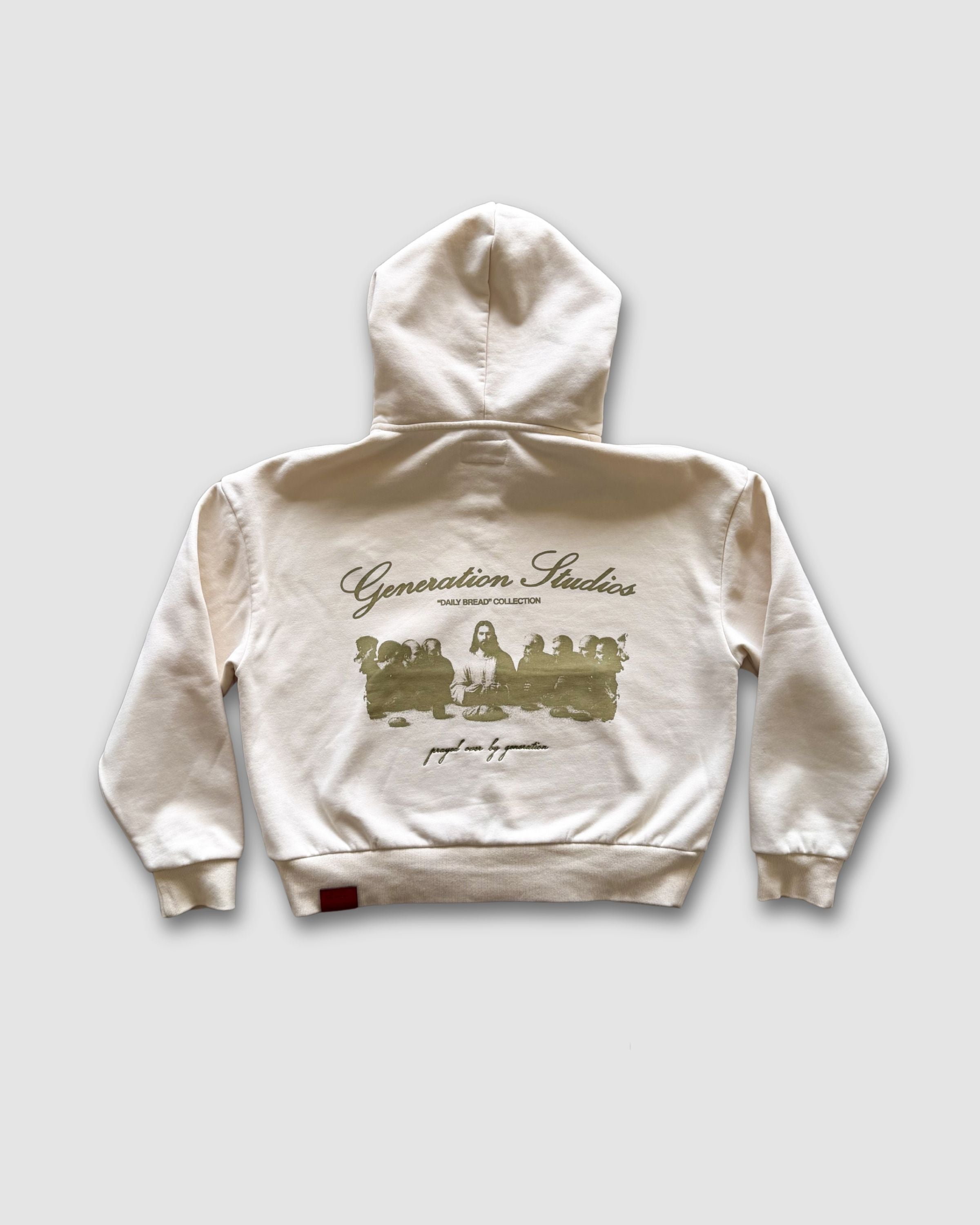 DAILY BREAD - BONE ZIP-UP HOODIE image 2