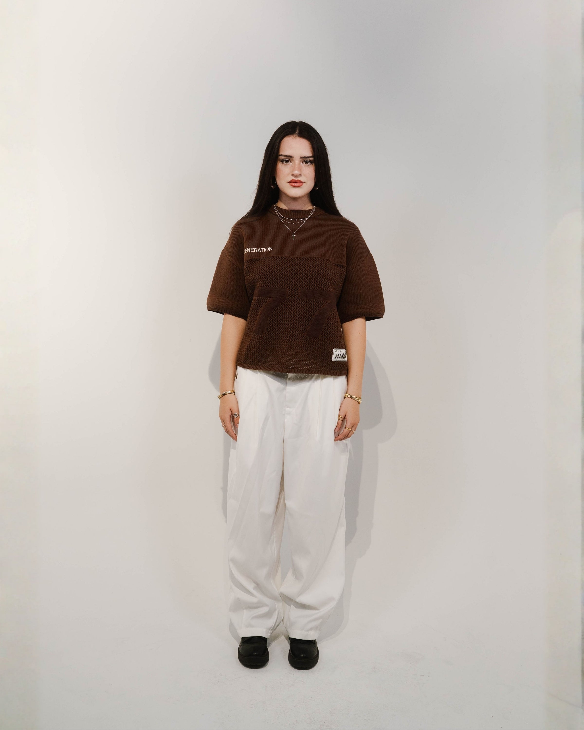 "IDENTITY" COCOA MESH KNIT JERSEY