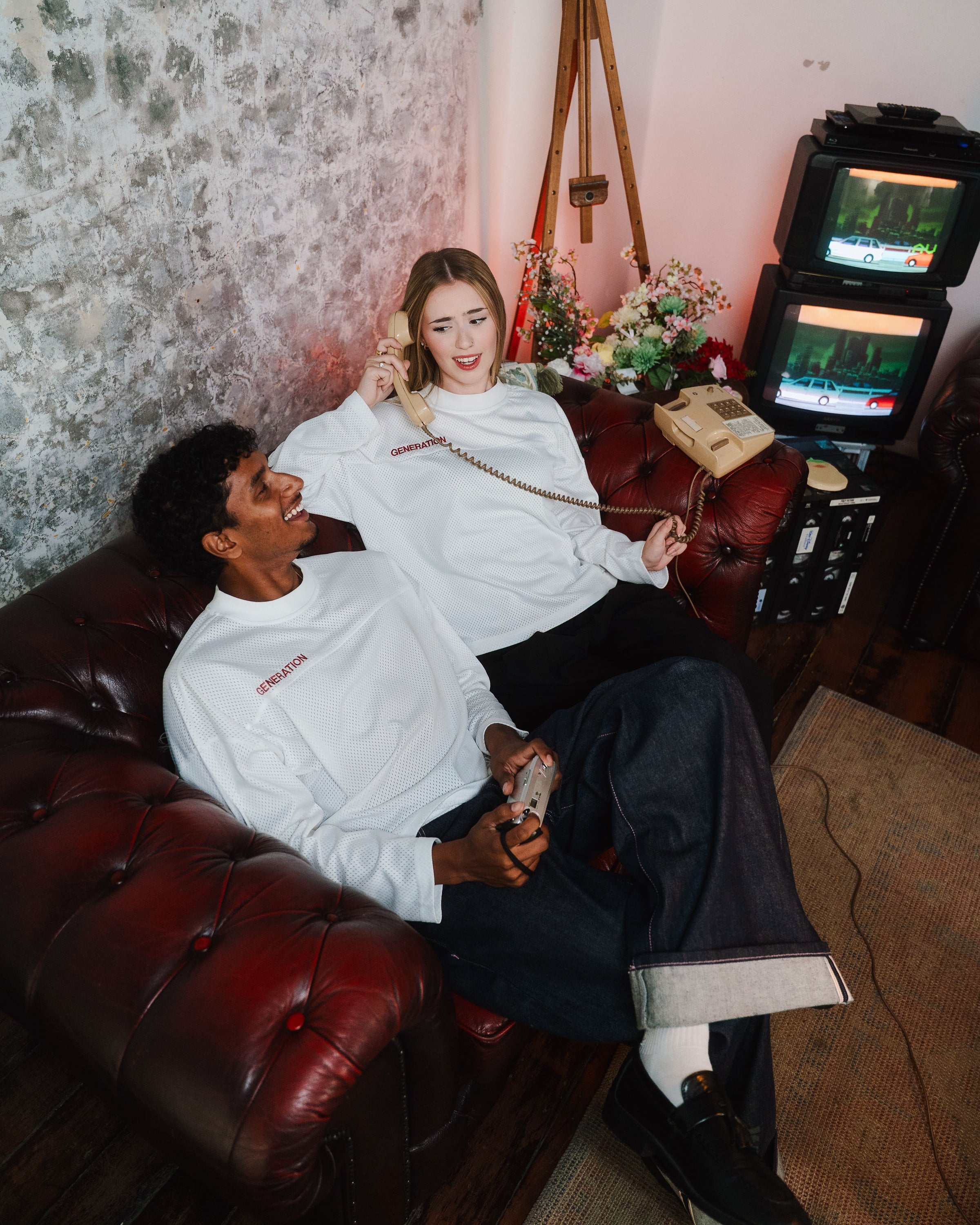 "IDENTITY" WHITE MESH LS TEE