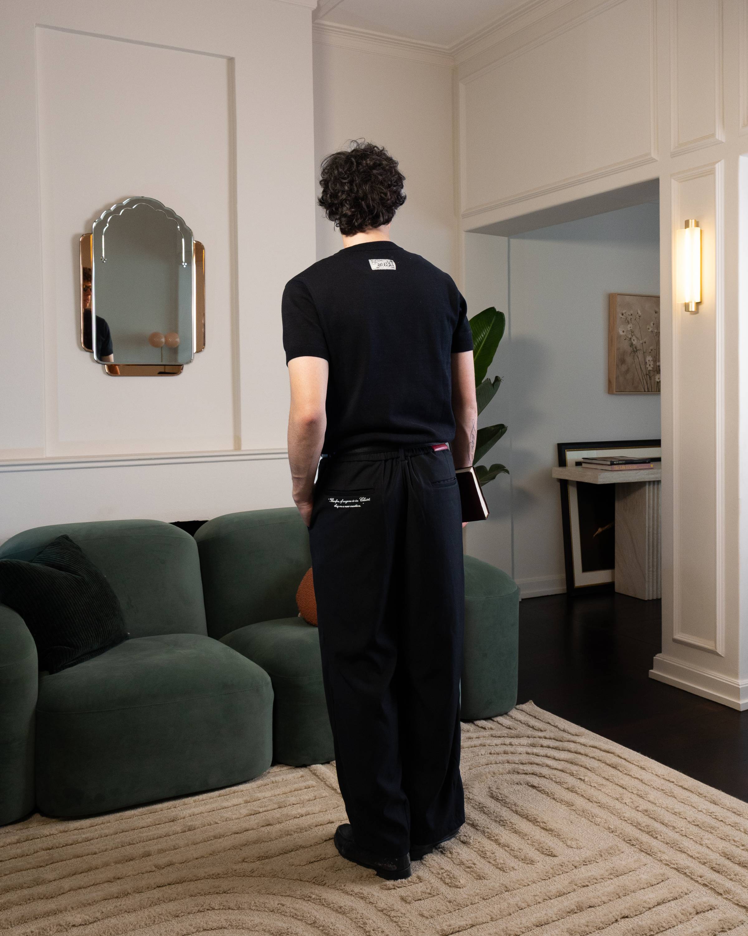 DEVOTION BLACK MENS Knit Tee - model back