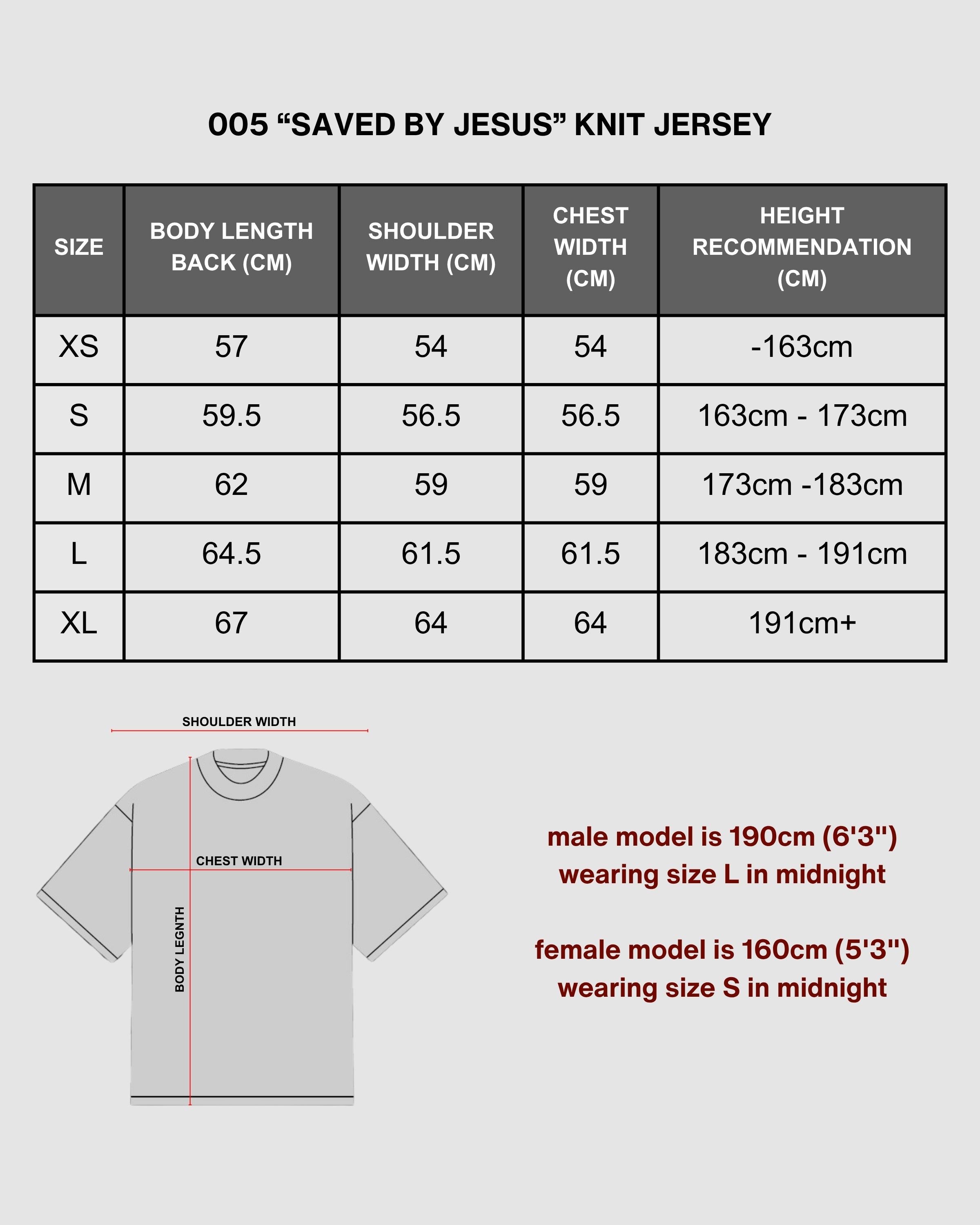 "SAVED BY JESUS" - MIDNIGHT KNIT JERSEY