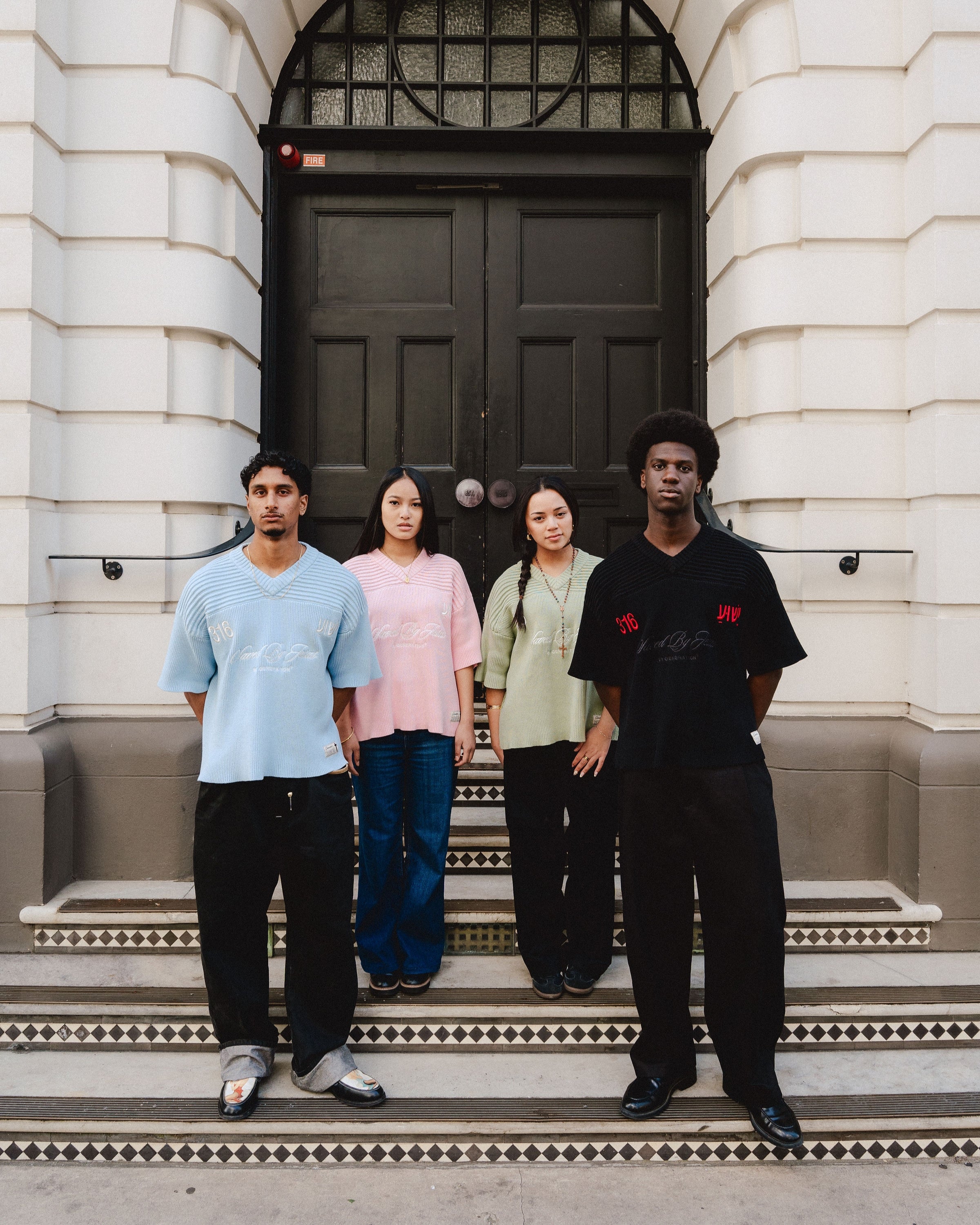 "SAVED BY JESUS" - STRAWBERRY KNIT JERSEY