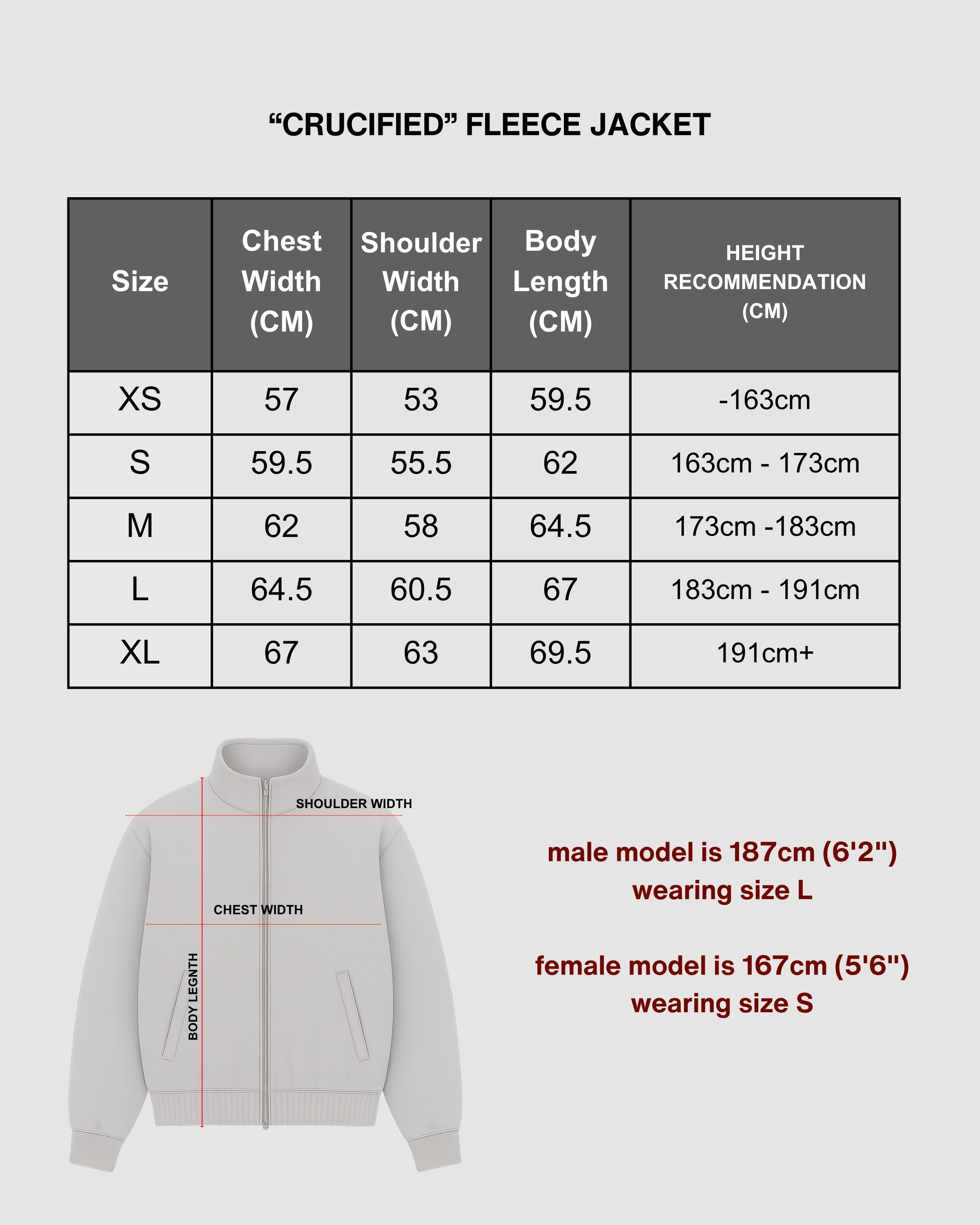 "CRUCIFIED" - MOCHA FLEECE JACKET