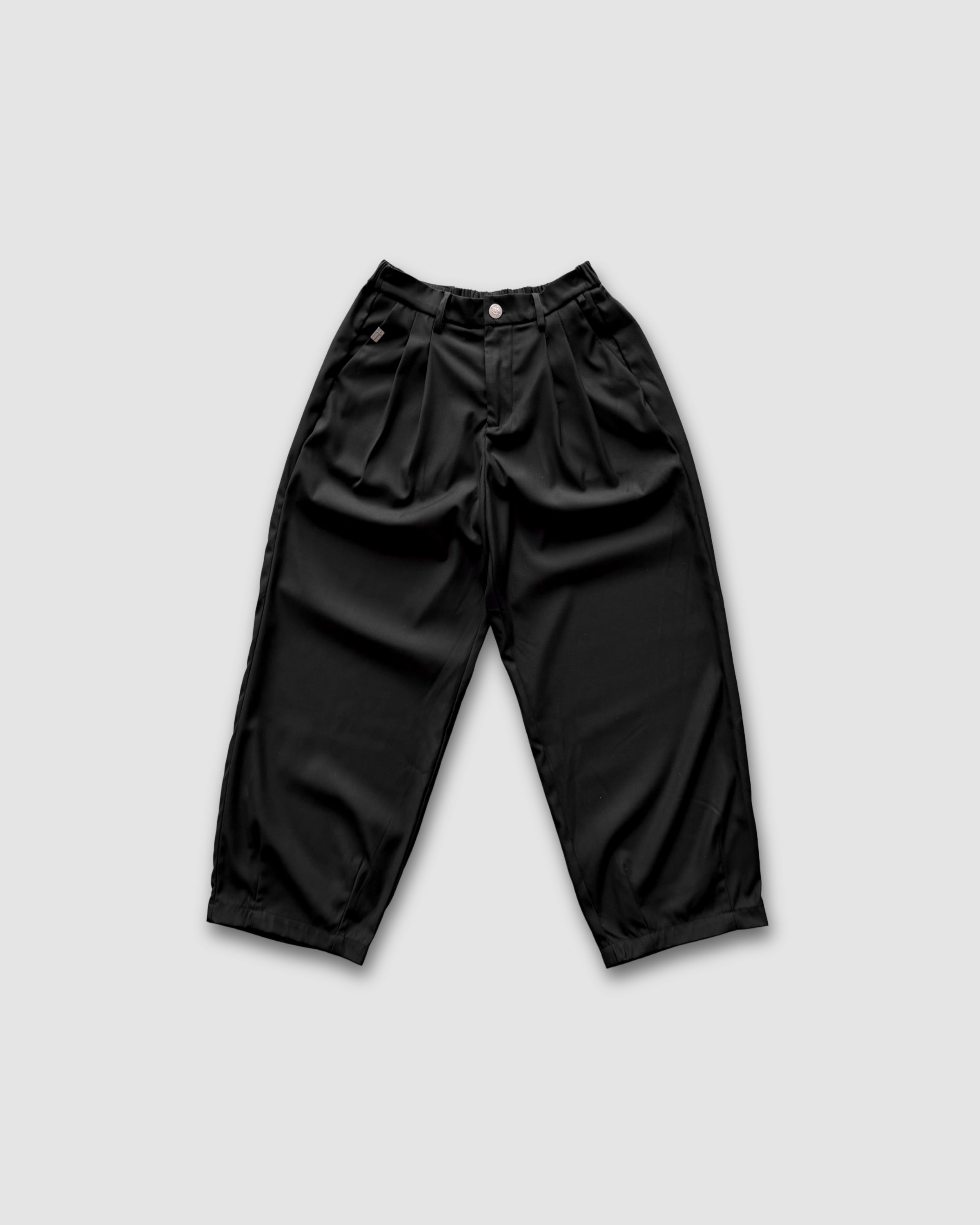 "IDENTITY" BLACK PLEATED PANTS