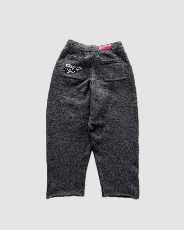Ash mohair knit pants, back