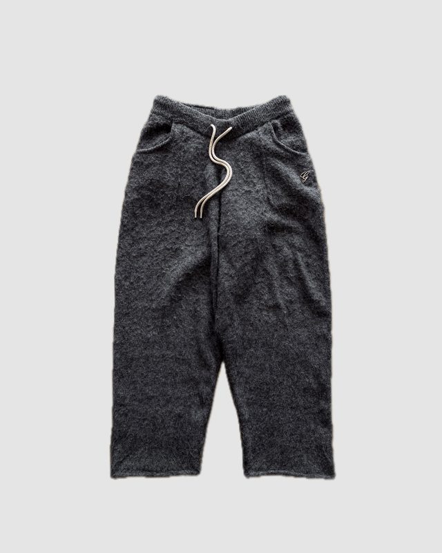 Ash mohair knit pants, front