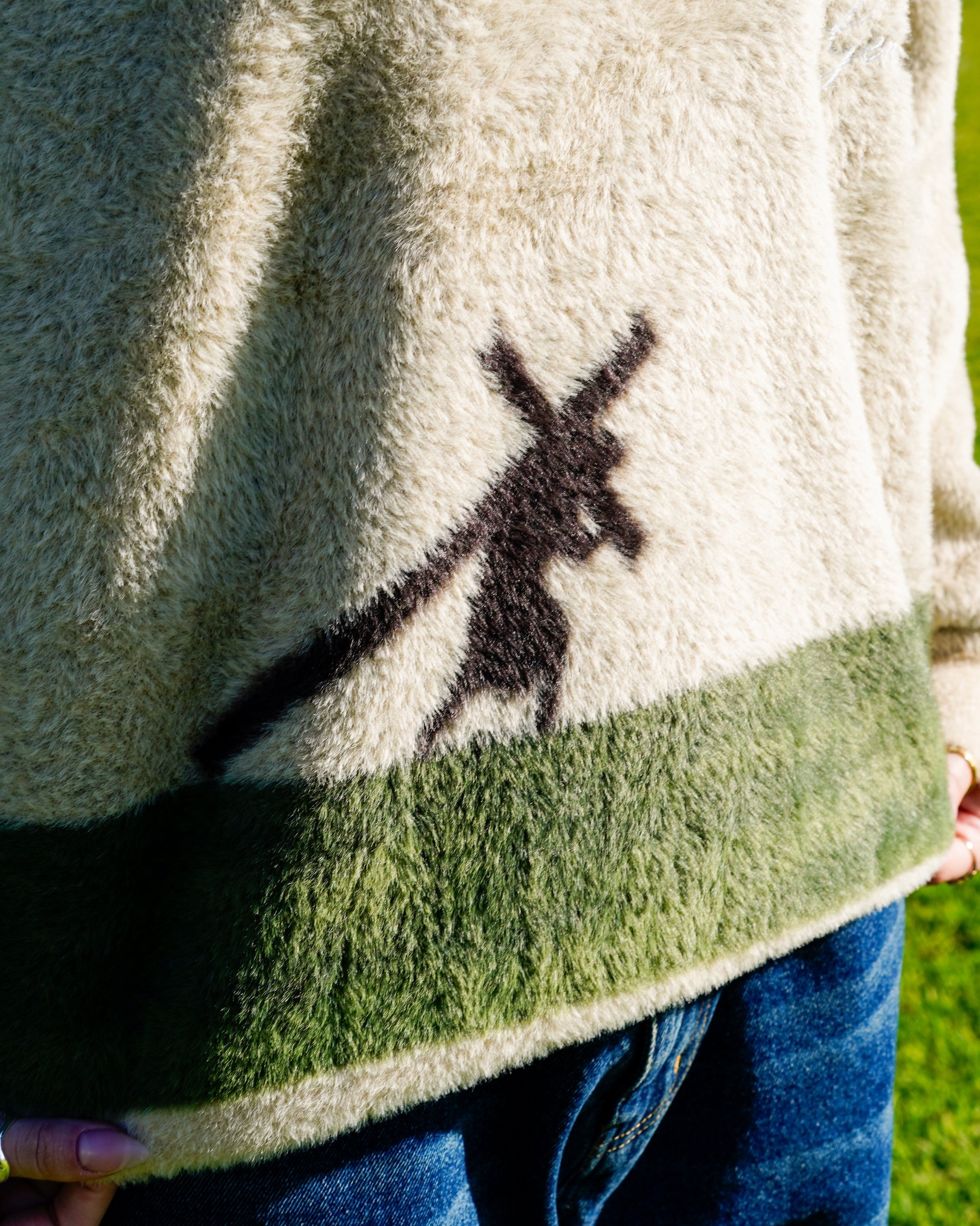 "CARRY YOUR CROSS" - ALMOND MOHAIR SWEATER