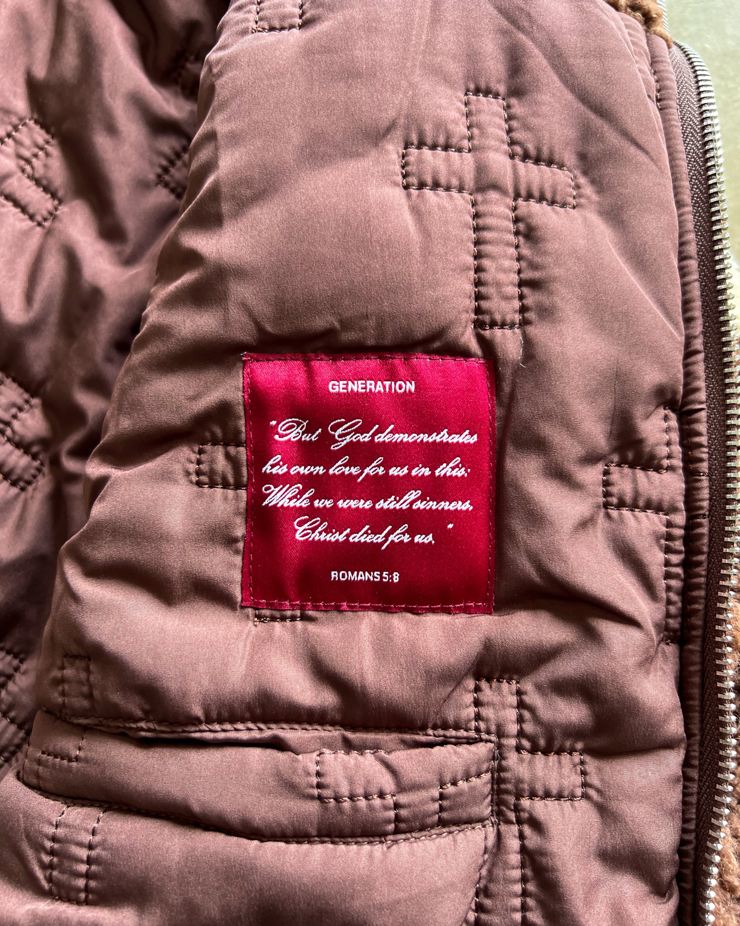 "CRUCIFIED" - MOCHA FLEECE JACKET