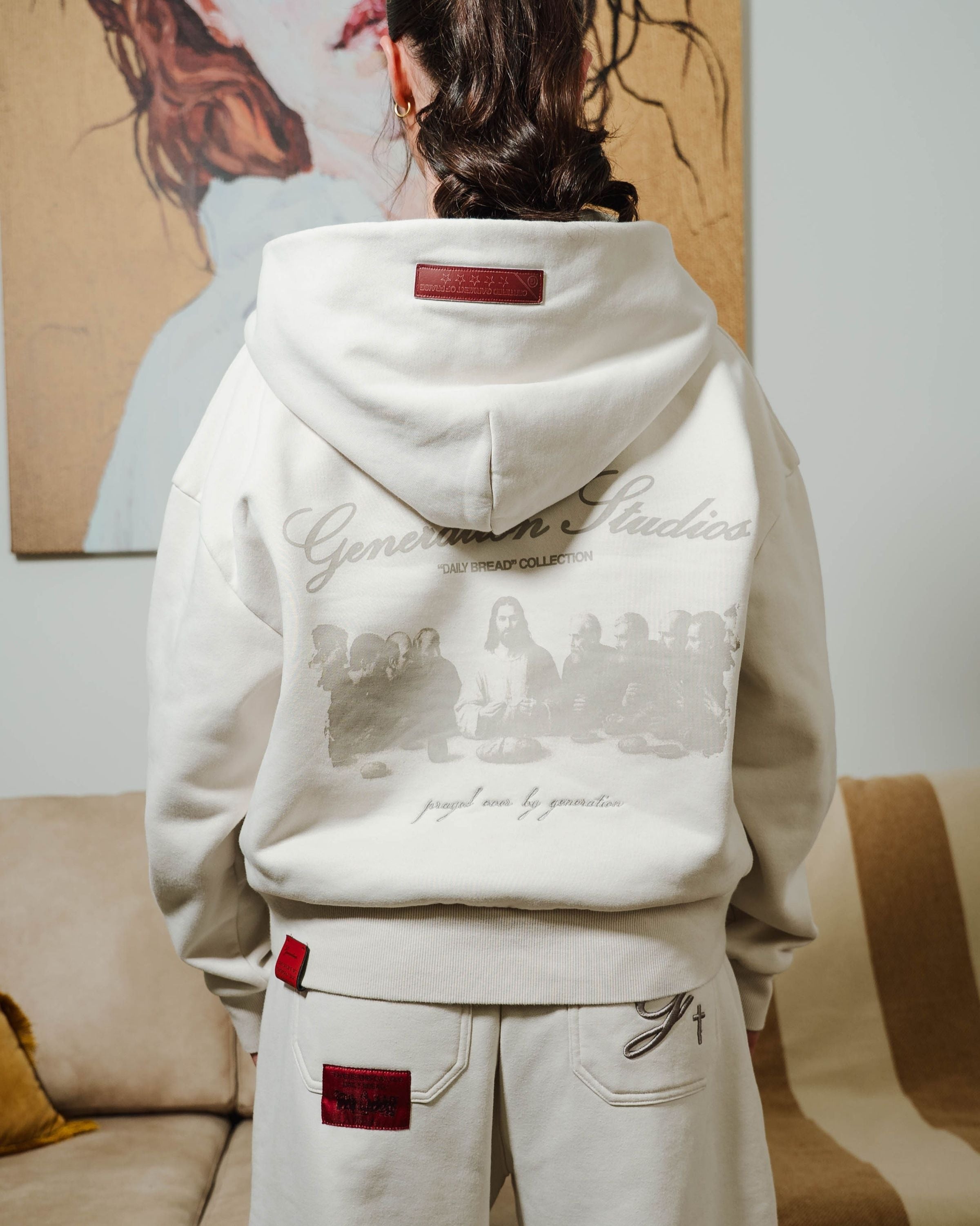 DAILY BREAD - FOG ZIP-UP HOODIE image 5