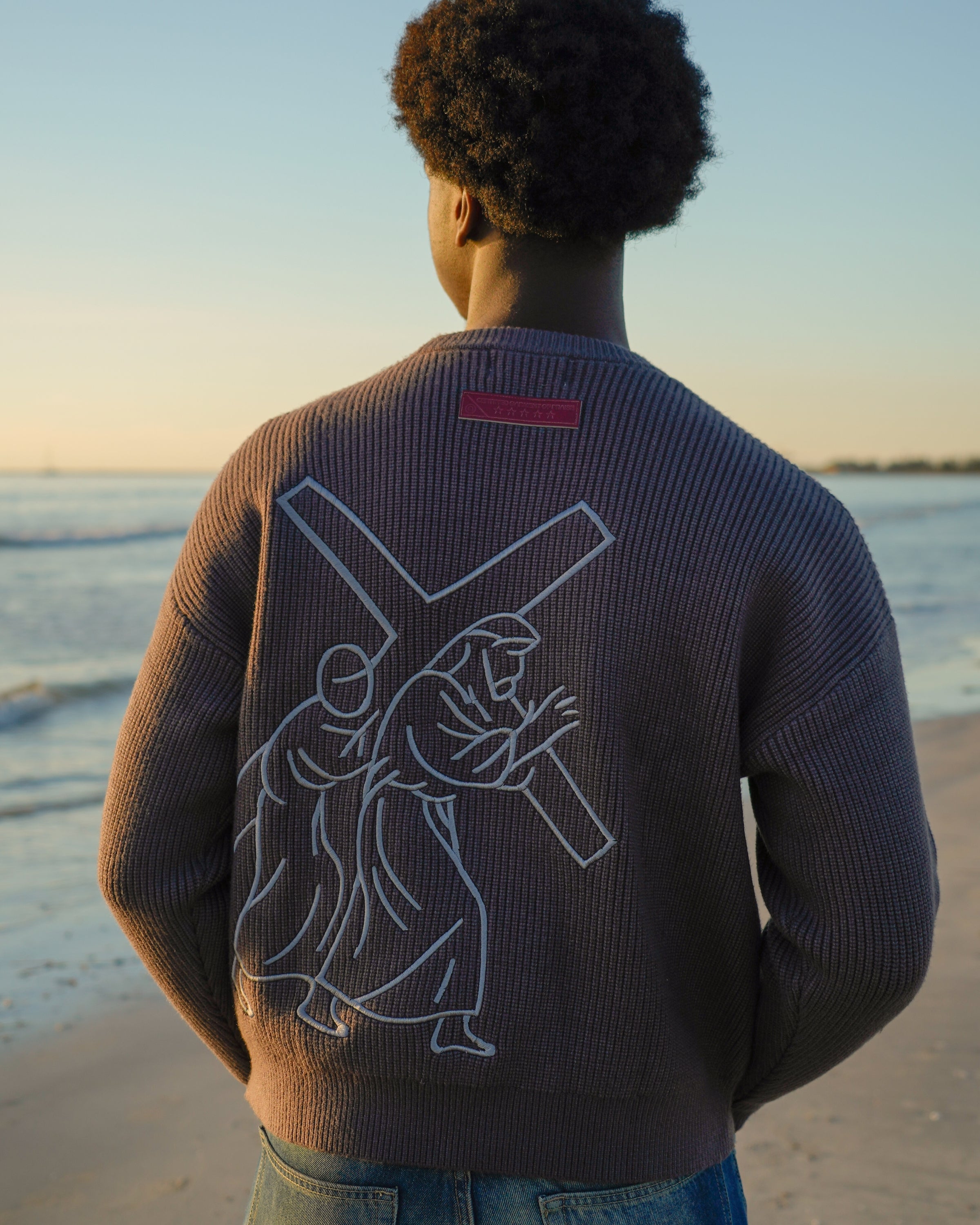 "CARRY YOUR CROSS" - SHADOW RIBBED SWEATER